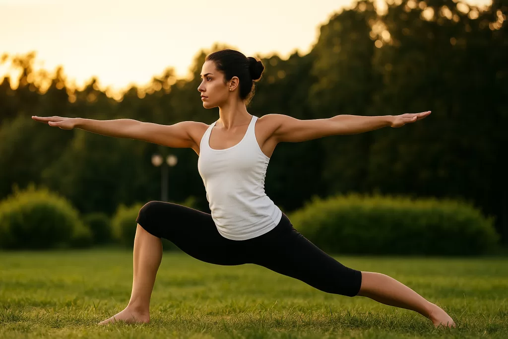 Postura do guerreiro II no Hatha Yoga